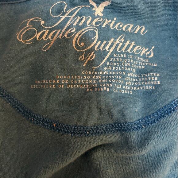 Y2K American Eagle Full Zip Lightweight Hoodie Sweatshirt Size Small Athleisure - Picture 3 of 4